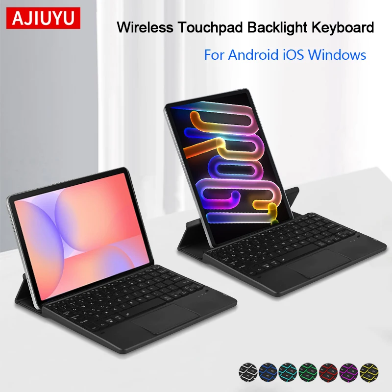 

Клавиатура для планшета Samsung Galaxy Tab S10 Lite S9 FE Lenovo Xiaoxin Pad Pro GT 11,1 "беспроводная сенсорная панель с подсветкой, подставка для клавиатуры