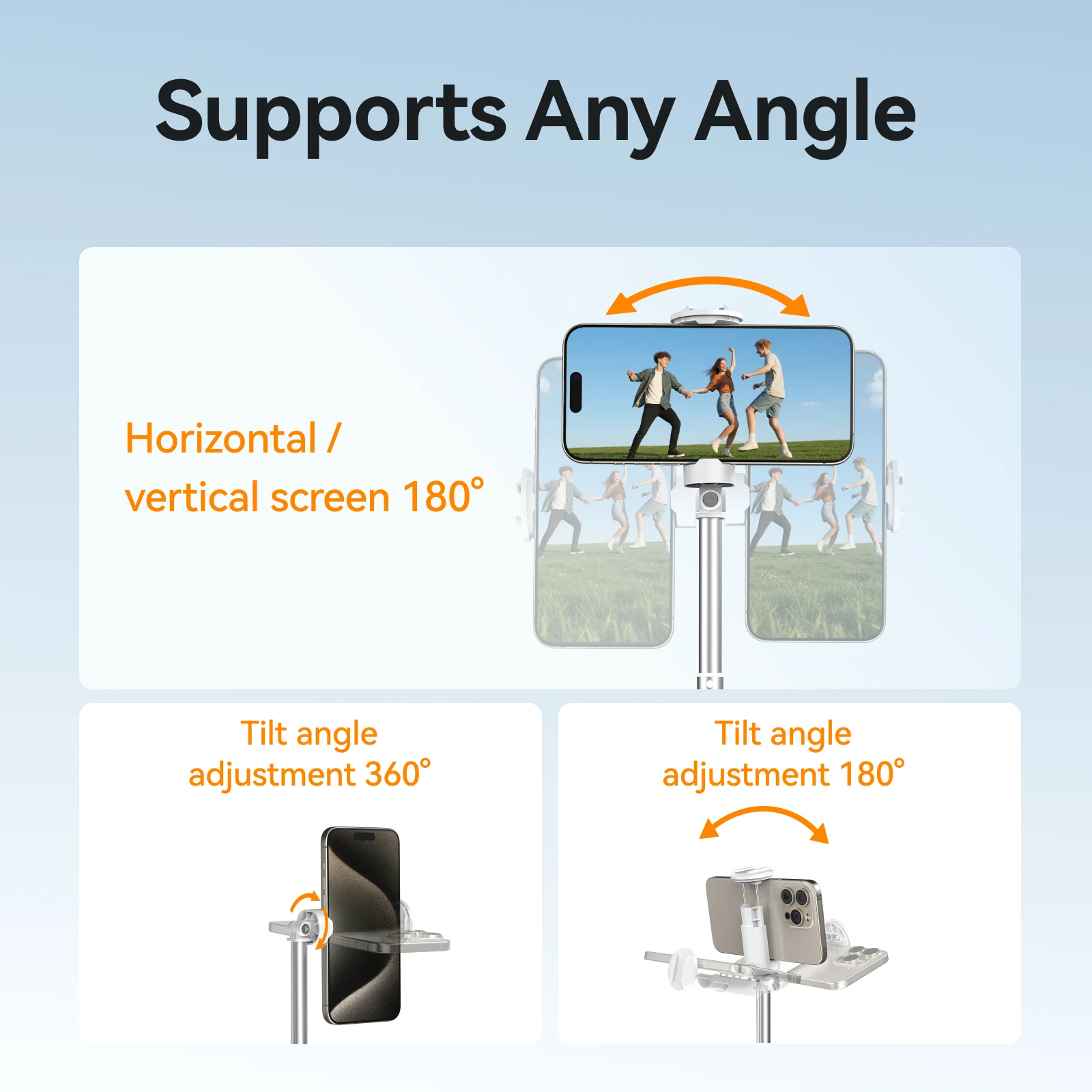 TELESIN Auto-Opening Tripod Selfie Stick 1.7M 360° Rotation Adjustable selfie stick Wireless Remote Control For Smart Phone