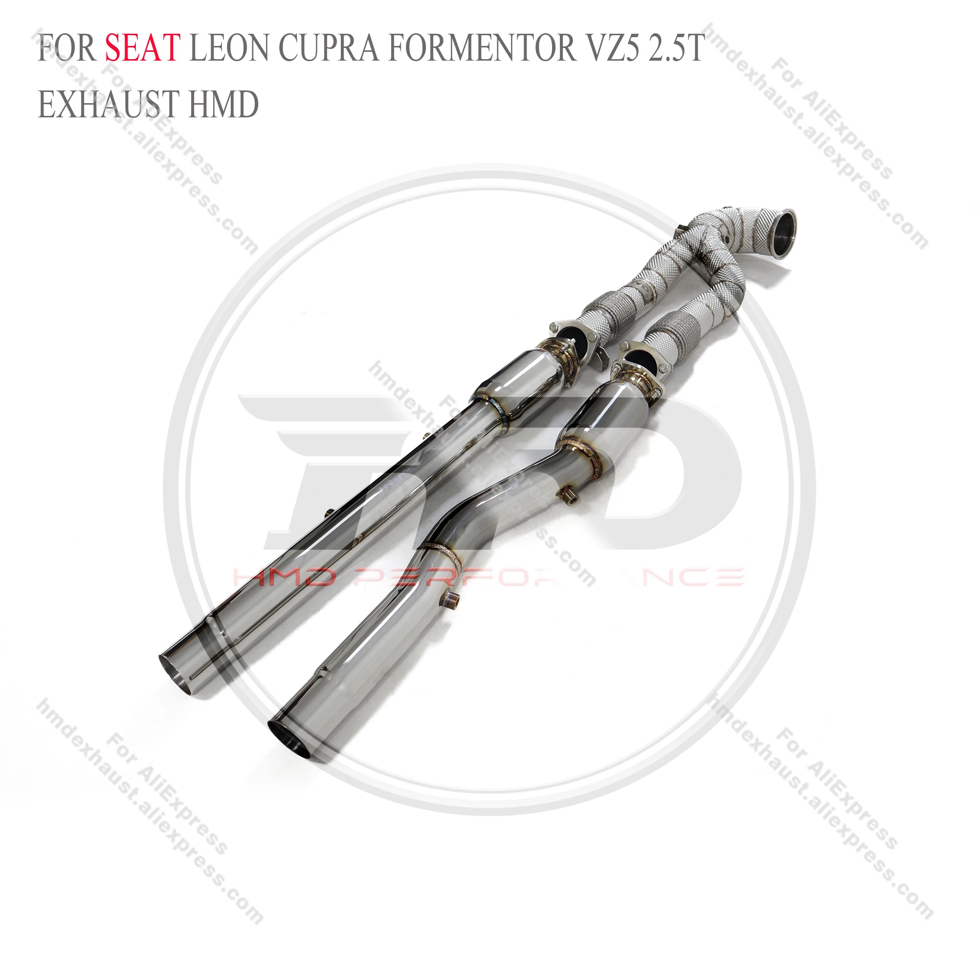 HMD Exhaust System High Flow Performance Downpipe Resonant tube for SEAT Leon Cupra Formentor VZ5 2.5T Downpipe With Heat Shield