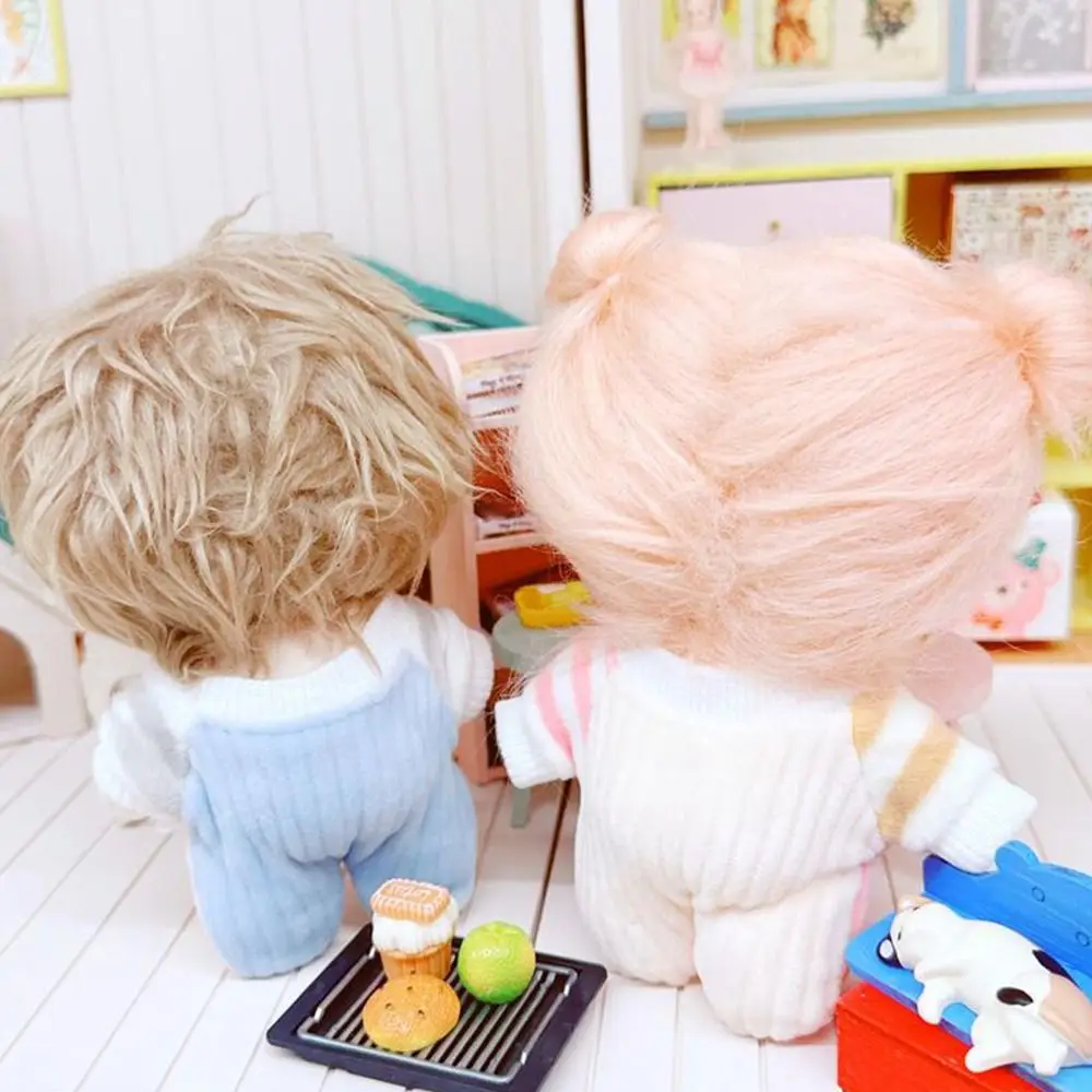 10cm Doll Clothes Changing Dress Game Playing House Doll Crawling Suit Cosplay Photo Prop T-shirt Pants Set Cotton Stuffed Doll