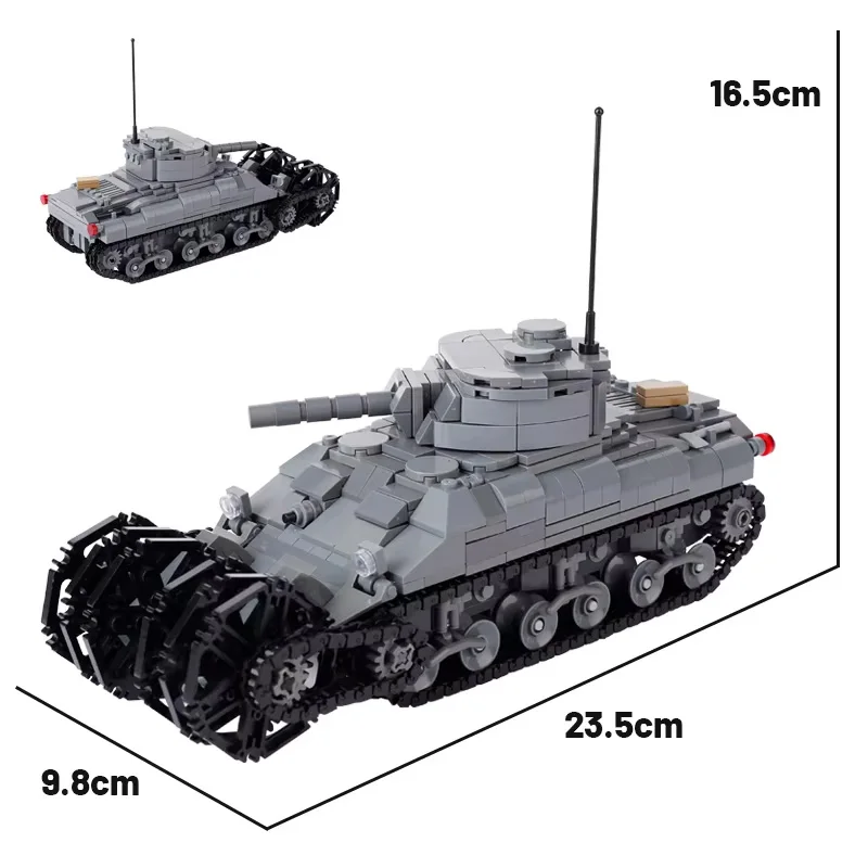 MOC WW2 Military War Vehicle Building Blocks Army Soldier US Spitfire Tank Armored Vehicle BF109 Fighter Jet Prison Cage Toys