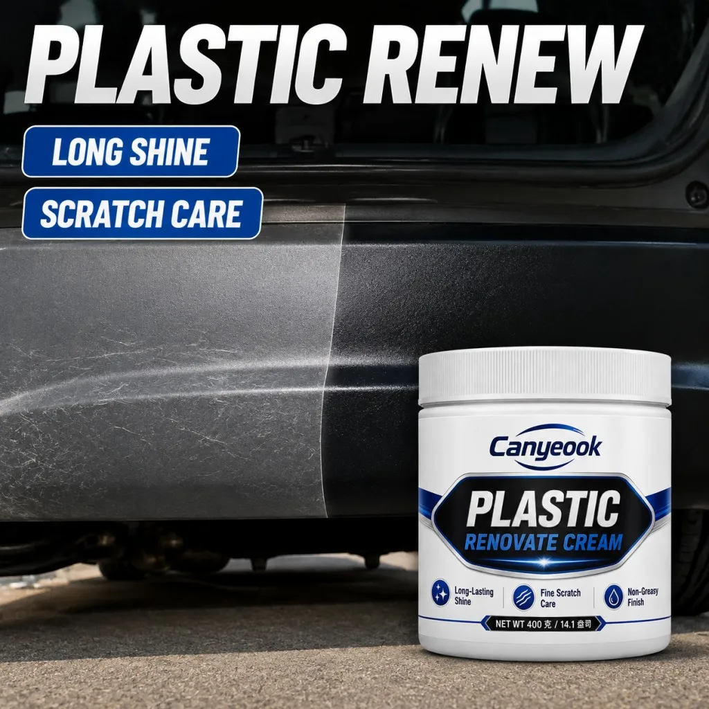 CANYEOOK Plastic Restorer Cream Strong Repair Long-Lasting Protection, Quickly Erases Scratches & Scuffs, Revives Bumpers, 400G