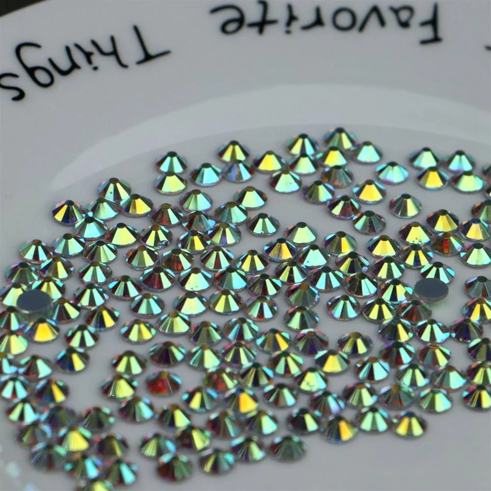 AAAAA Luxus Hotfix Strass Klar AB SS4 bis SS50 Gemischte Größen Glaskristalle Flache Rückseite Aufbügelbare Diamanten Hot Fix Strasssteine – Detail 2