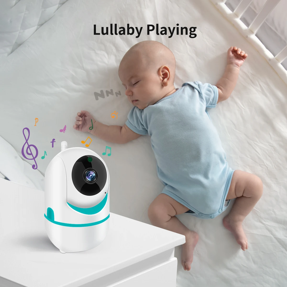 Baby monitor video D031, display da 3,2 pollici, videocamera per bambini con immagine video con zoom 2X, visione notturna, conversazione bidirezionale, batteria da 1500 mAh