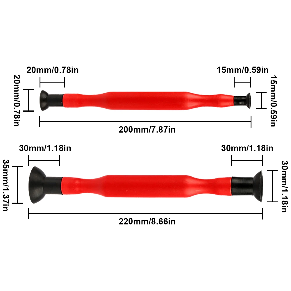 Hand Valve Lapper Set Rubber Valve Lapping Grinding Stick with Suction Cups Kit Valve Lapping Grinding Stick Tool