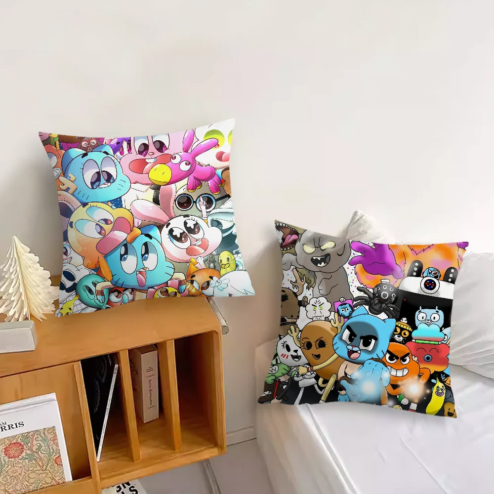 Cartoon The A-Amazing-World of G-Gumball Sofa Living Room Bedroom Headboard Backrest Cushion Square Cushion Nap Time Pillow Case