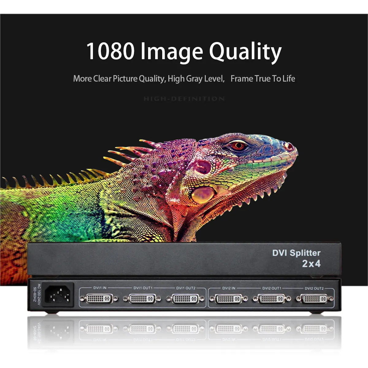 エンジニアリングプロジェクターモニター用dviスプリッター、コンピューターグラフィックカード、2x4、AMS-D2S4、1080p、60hz hd、DVI-Dディストリビューター、2 in 4 out