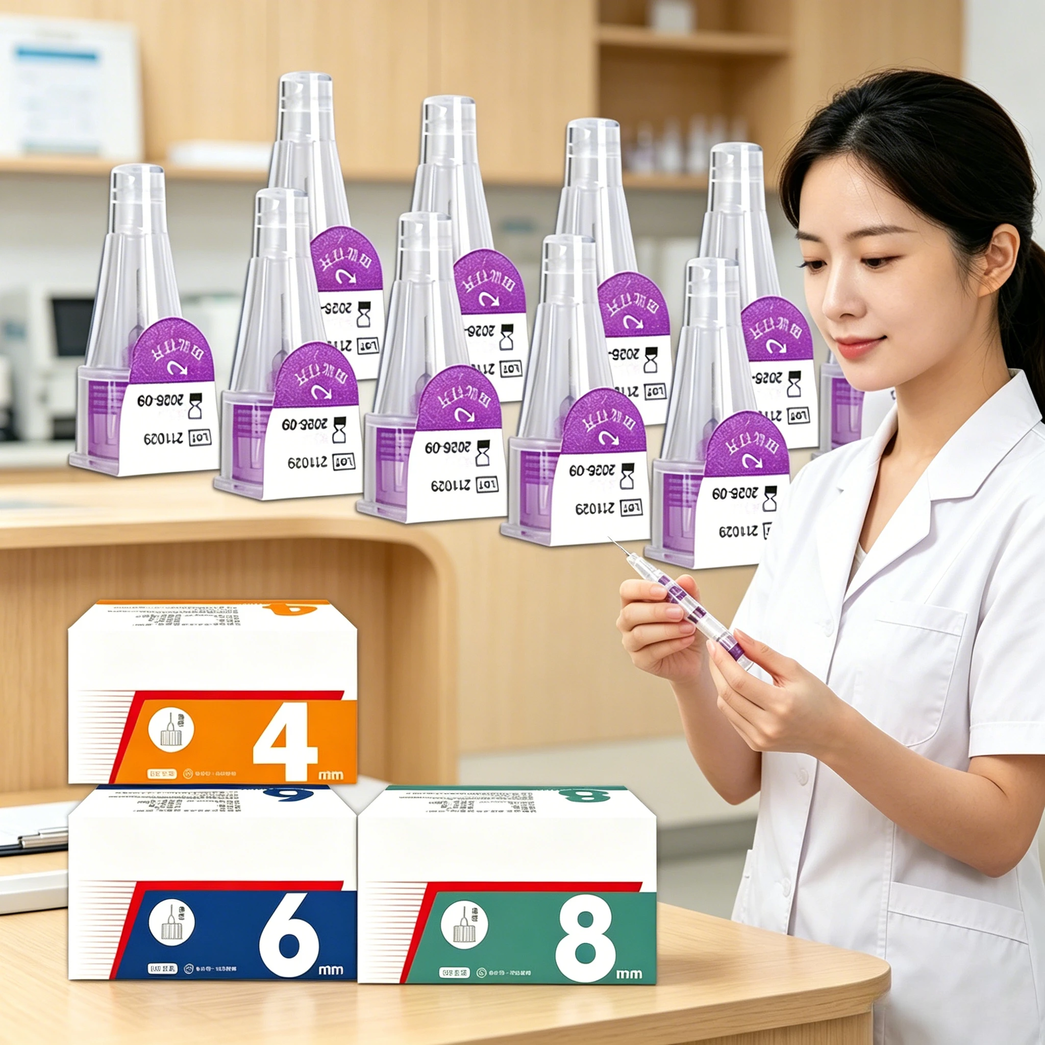 10/20pcs Insulin Cartridges Medical Insulins Pen Tip 4mm 6mm 8mm Compatible with Insulin Injection Pens Cassette Bottle