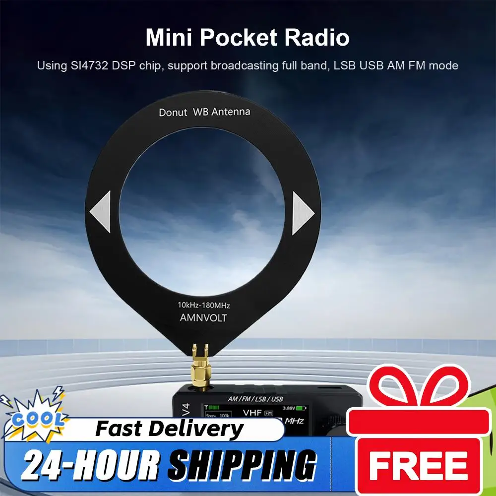 

AMNVOLT V4 ATS MINI SI4732 Вседиапазонное DSP радио FM/AM/SSB/LSB/USB-приемник Встроенный усилитель для наушников для прогулок, пешего туризма, кемпинга