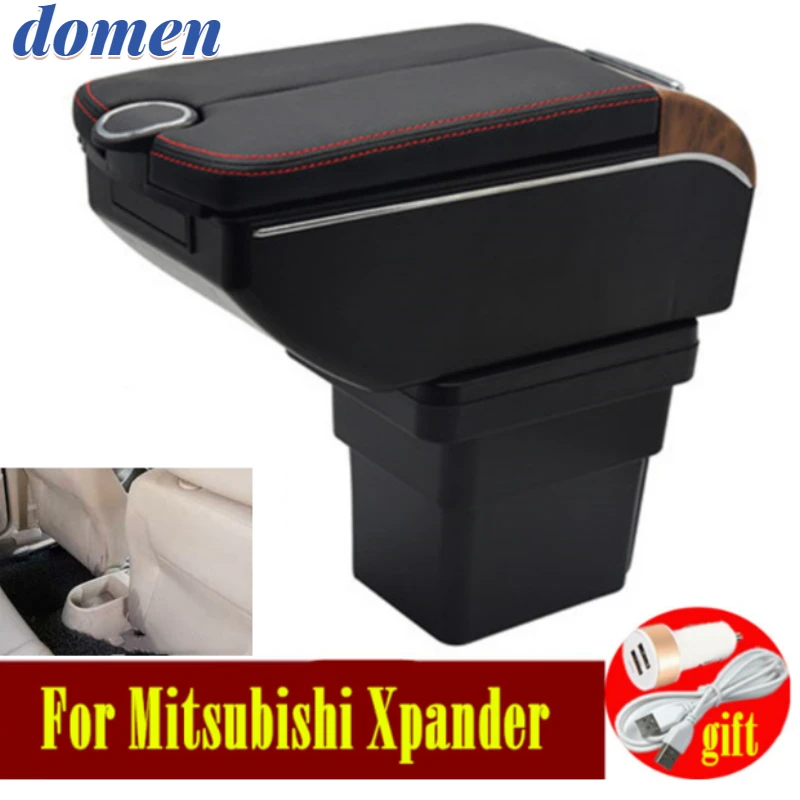 

For Mitsubishi Xpander armrest box 2015-2019 Double doors open 7USB Centre Console Storage