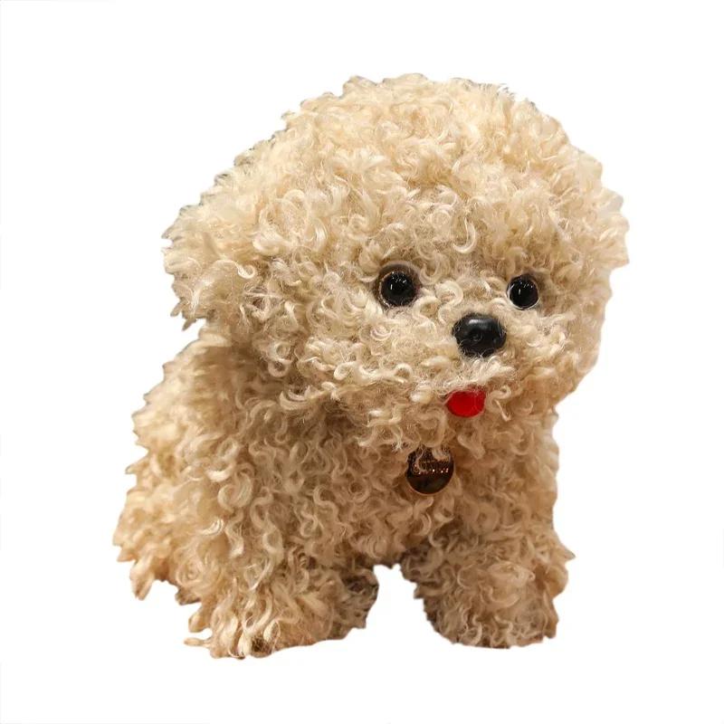 Cartoon Dog Simulation Bichon Plush Dog Toy Super Cute Teddy Puppy Doll Stuffed Animal Pets Toys For Children Birthday Gift