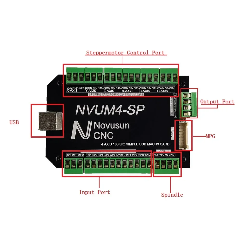 

Mach3 USB interface NVUM-SP cnc motion controller nvcm 3/4/5/6 axis cnc motion control card metal case does not