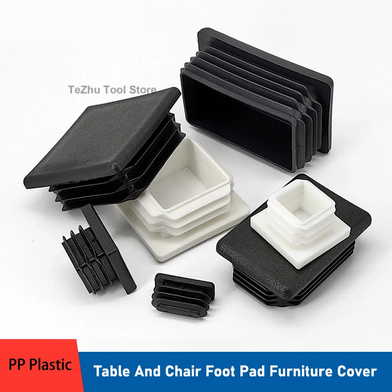 PP Plastic Square/Round Tube Plug Stainless Steel Inner Plug Steel Pipe Cover Table And Chair Foot Pad Furniture Cover