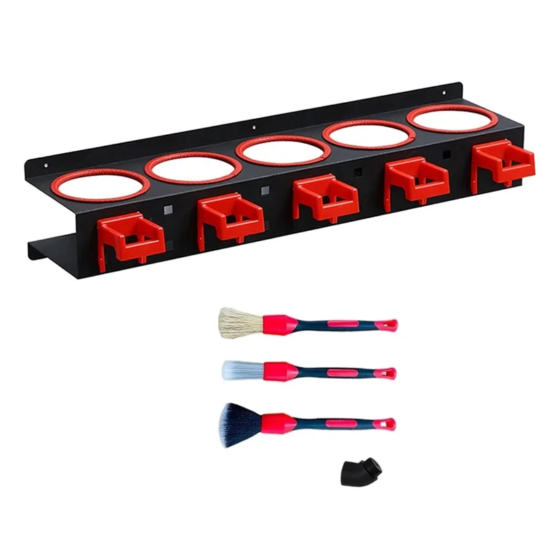 

AB56-Настенное крепление для бутылок с юбкой, держатель для банки сквиртами, органайзер для детализации автомобиля с набором кистей для детализации автомобиля