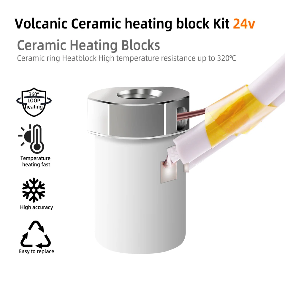 Upgraded HIF V5 Vyper Ceramic Heating Block with all Metal Throat Hardened Steel Nozzle Print Head Suitable for Anysub Typer 3D