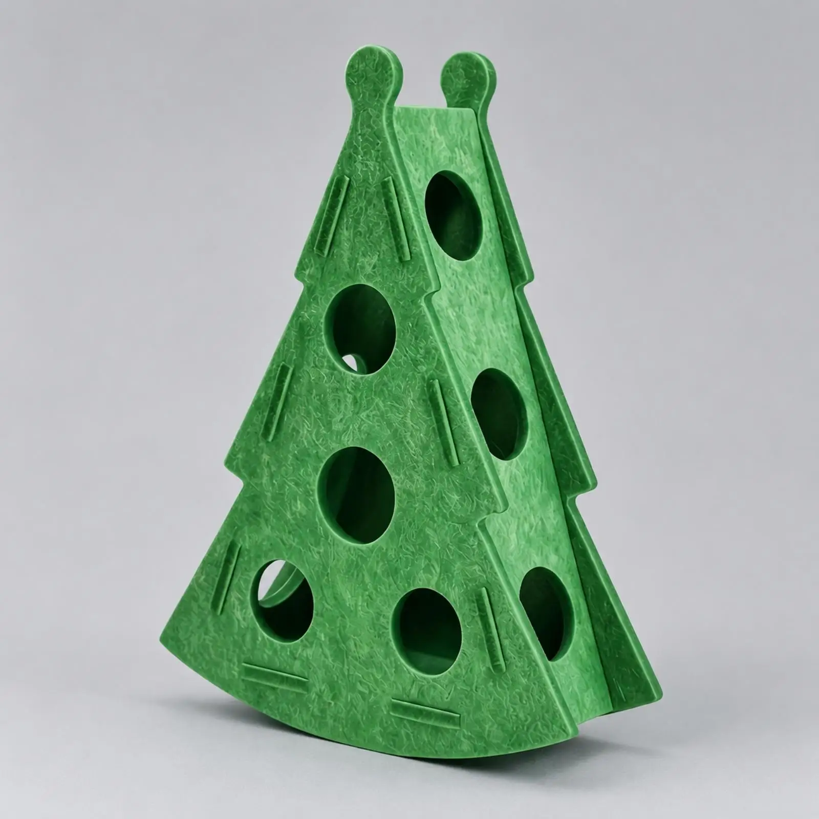 Soft Felt Fabric Box Cat Toy Christmas Tree Design with 3 Bells for Interactive Play and Mental Stimulation