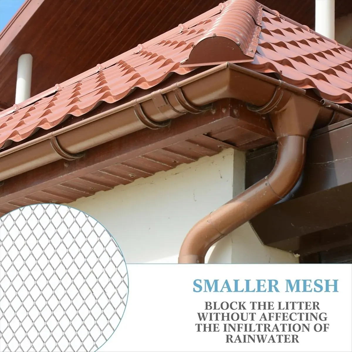 KSOL Gutter Guard Mesh Filter Gutter Cover DIY Gutter Screen Protection Netting Roll with 10 Fixed Cable Tie for Leaves