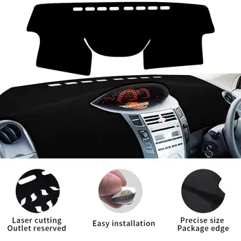 Pro Toyota Vitz Yaris Daihatsu Charade Hatchback XP90 2005–2011 Koberec do palubní desky, sluneční clona, ochranný koberec, podložka do palubní desky 10 nejlepší prodej Přístrojová deska Toyoty Vitz - №5