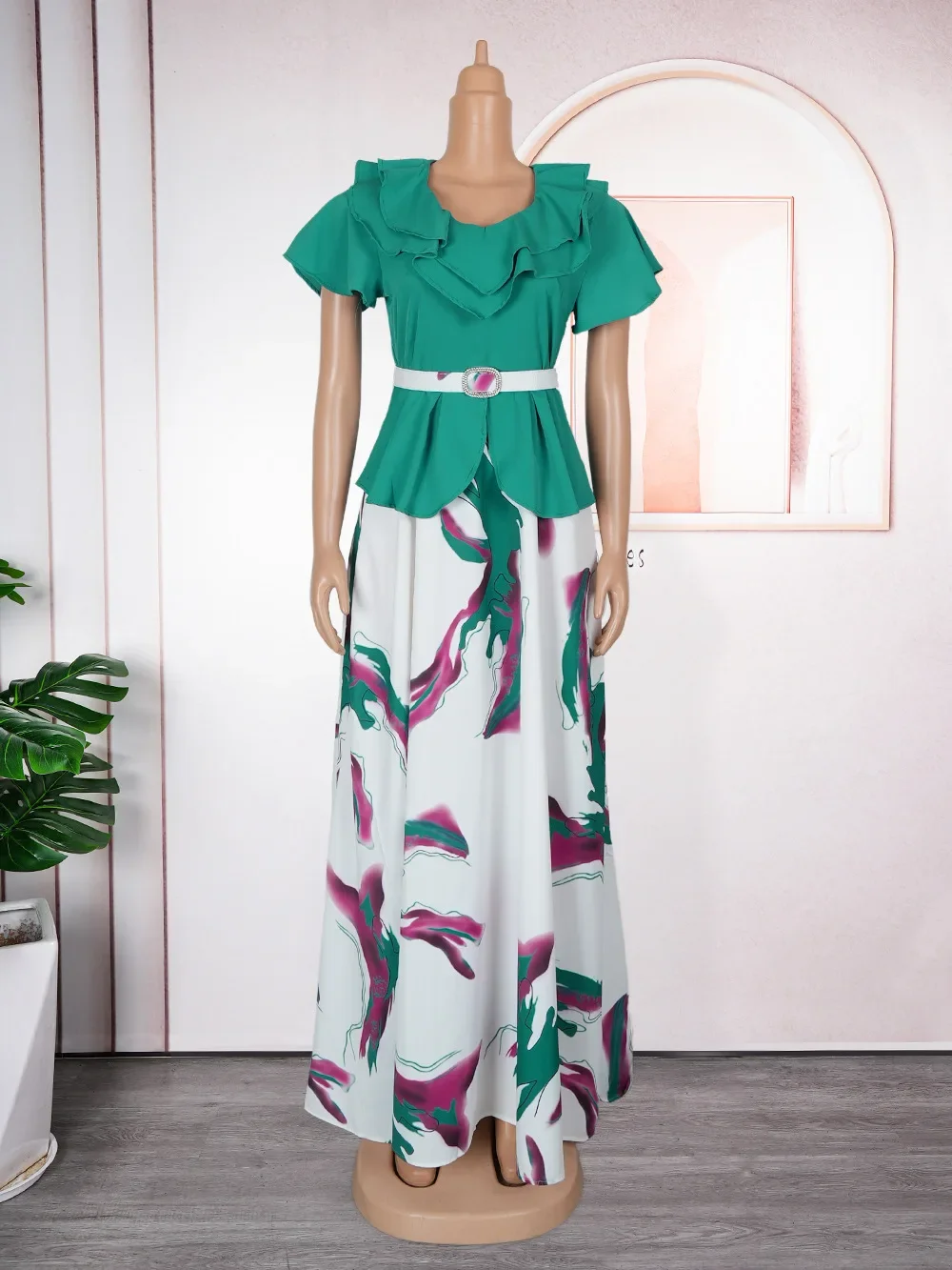 

Elegant African Dresses For Women 2025 New Fashion Short Sleeve Wedding Party Long Dress Plus Size Evening Gown Ladies Clothing