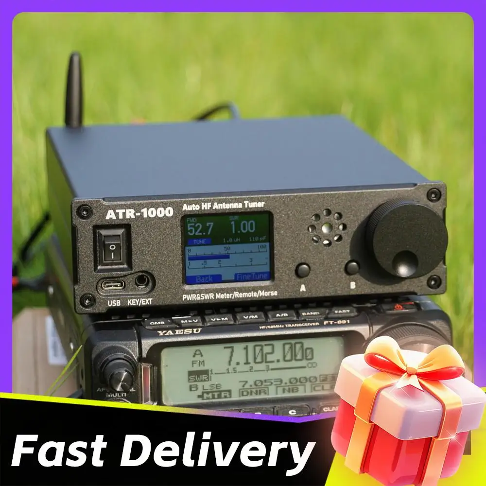 

AMNVOLT ATR1000 1000 Вт 1,8-30 МГц Автоматический антенный тюнер, легкий тюнер для КВ-радио, автоматический антенный тюнер для YAESU ICOM
