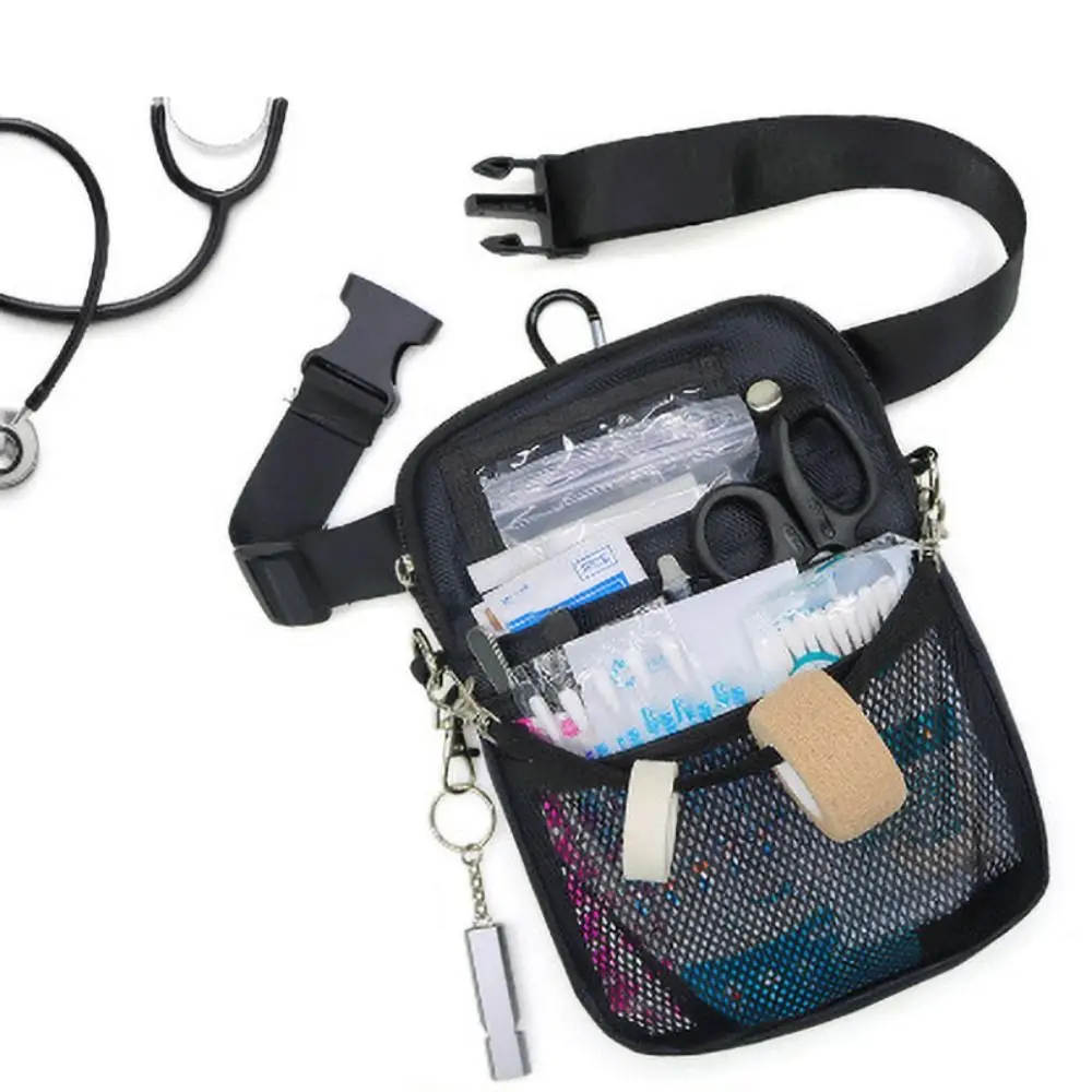 Alça ajustável enfermeira fanny pacote grande capacidade multi bolso enfermeira crossbody saco resistente ao desgaste enfermeira hip saco estudante de enfermagem