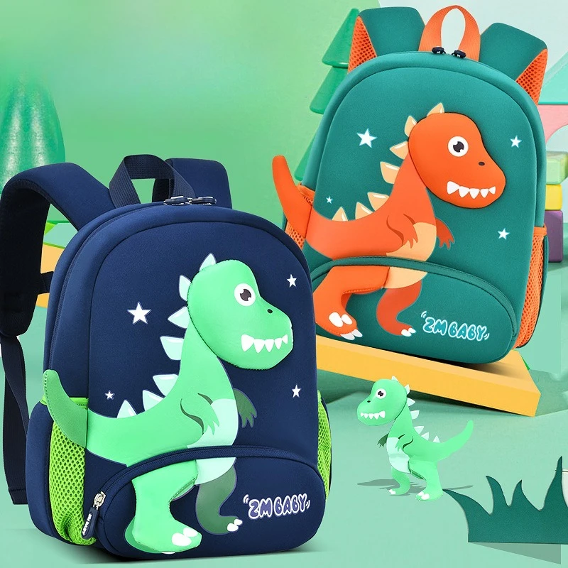 Cute Cartoon Dinosaur Anti-Lost Kindergarten Backpack Children 3-6 Year Old First Grade School Bag Baby Gift with Safety Feature