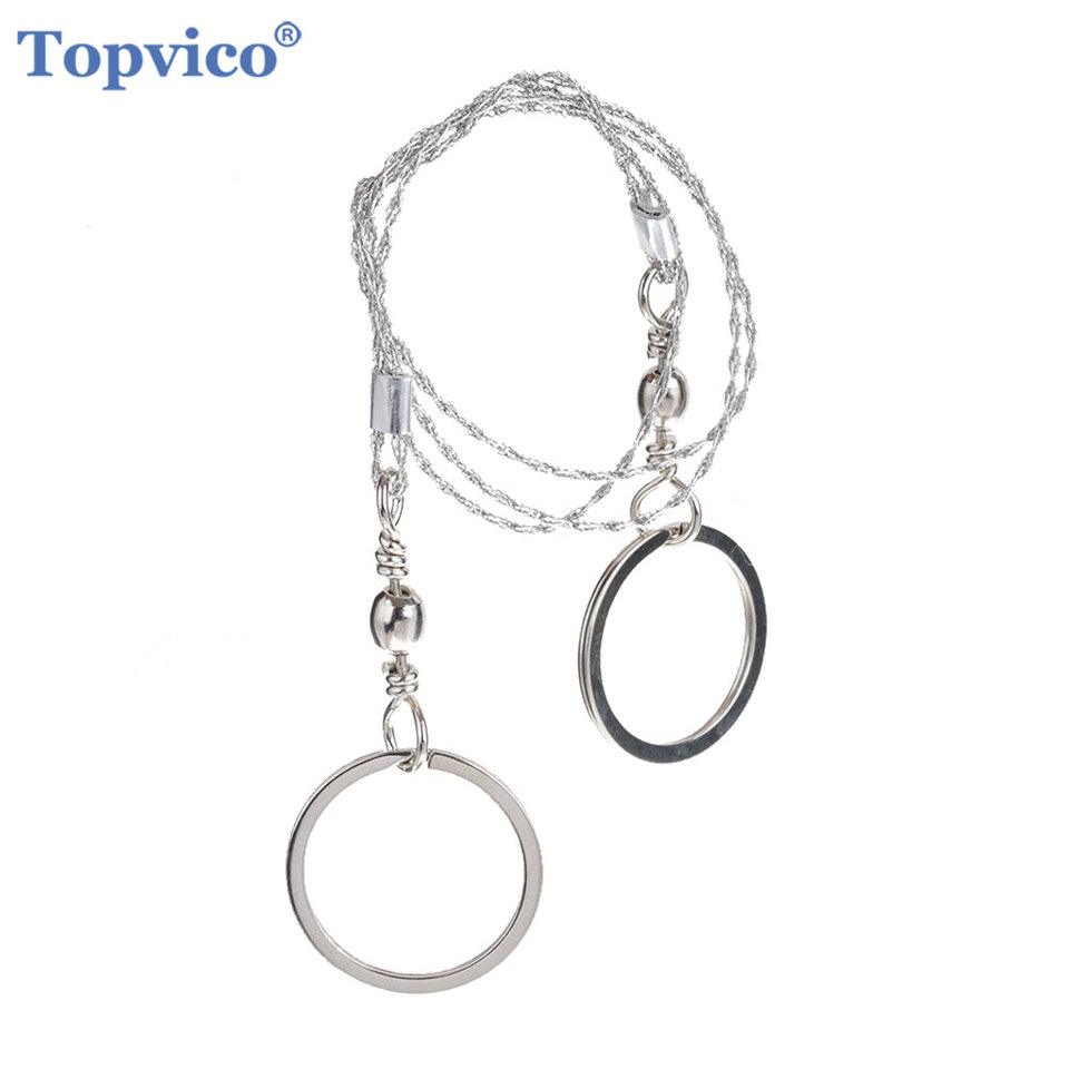  Topvico Portable Stainless Steel Wire Saw Outdoor Survival Self Defense Personal Camping Hunting Chainsaws Hand Fret Saw Tools 