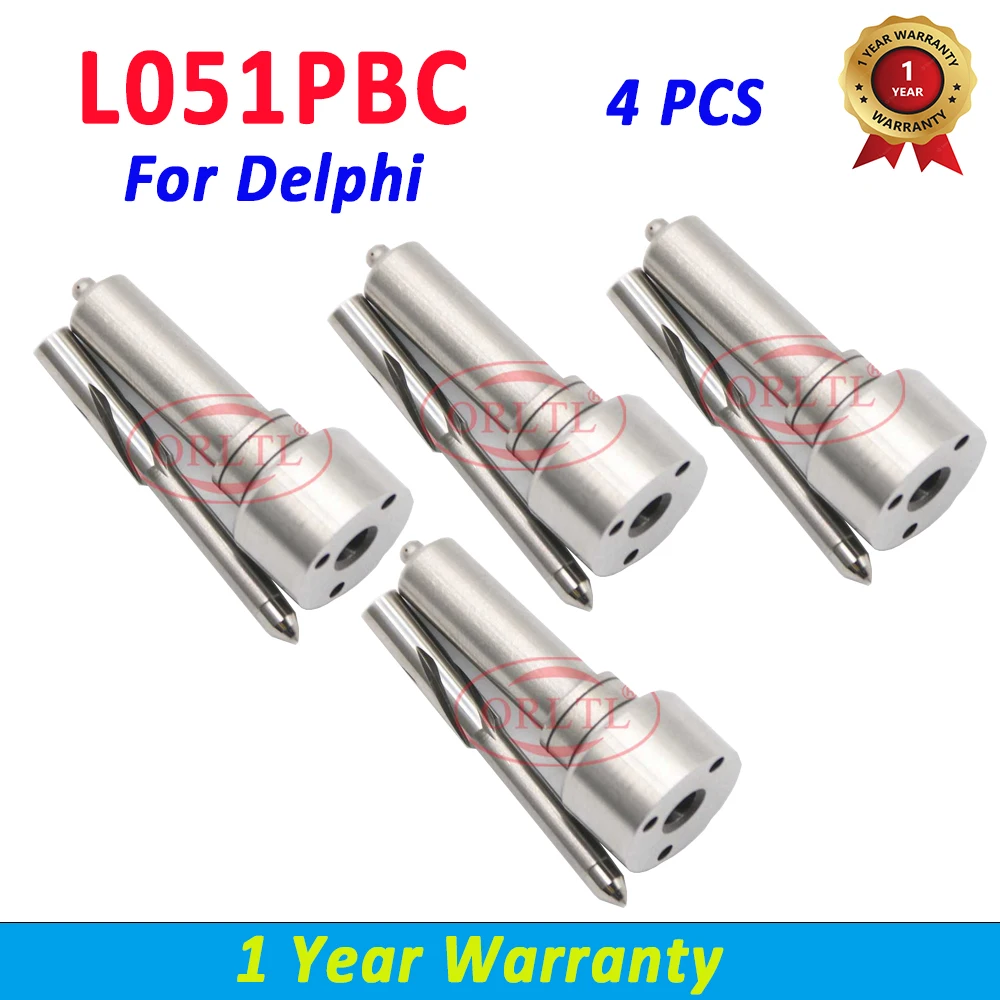 4 PCS L051PBC Common Rail Injector Nozzle L 051 PBC Diesel Fuel Injector for Delphi 20555521 BEBE4D20002 5001867218 ORLTL