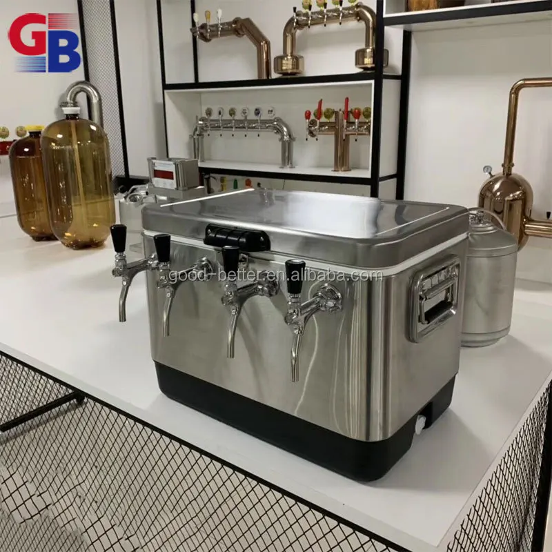 GB1110103 Hot Selling Single 304 Stainless Steel 50L Four Taps Beer Coil Jockey Cooler Box