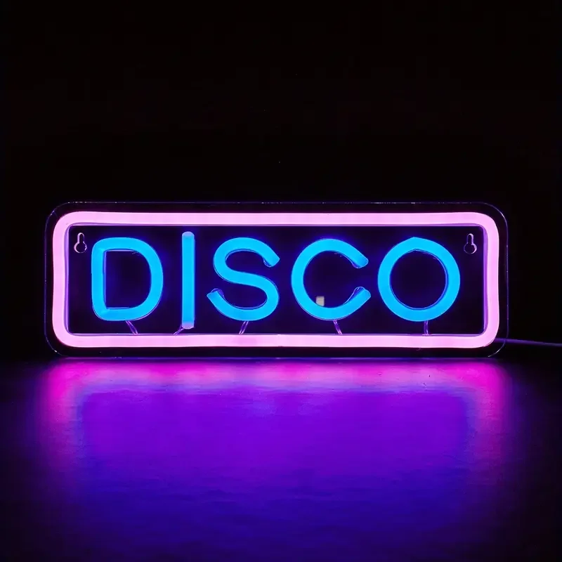 Disco Neon Signs for Wall Decor LED Word Light Sign Neon Letters Sign for Disco Lover Music Bar Music Studio Bedroom Party Decor