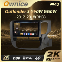 Ownice K6+ 2K for Mitsubishi Outlander 3 GF0W GG0W 2012 - 2018 Right Hand Driver Car Multimedia Video Player Navi GPS Android 12