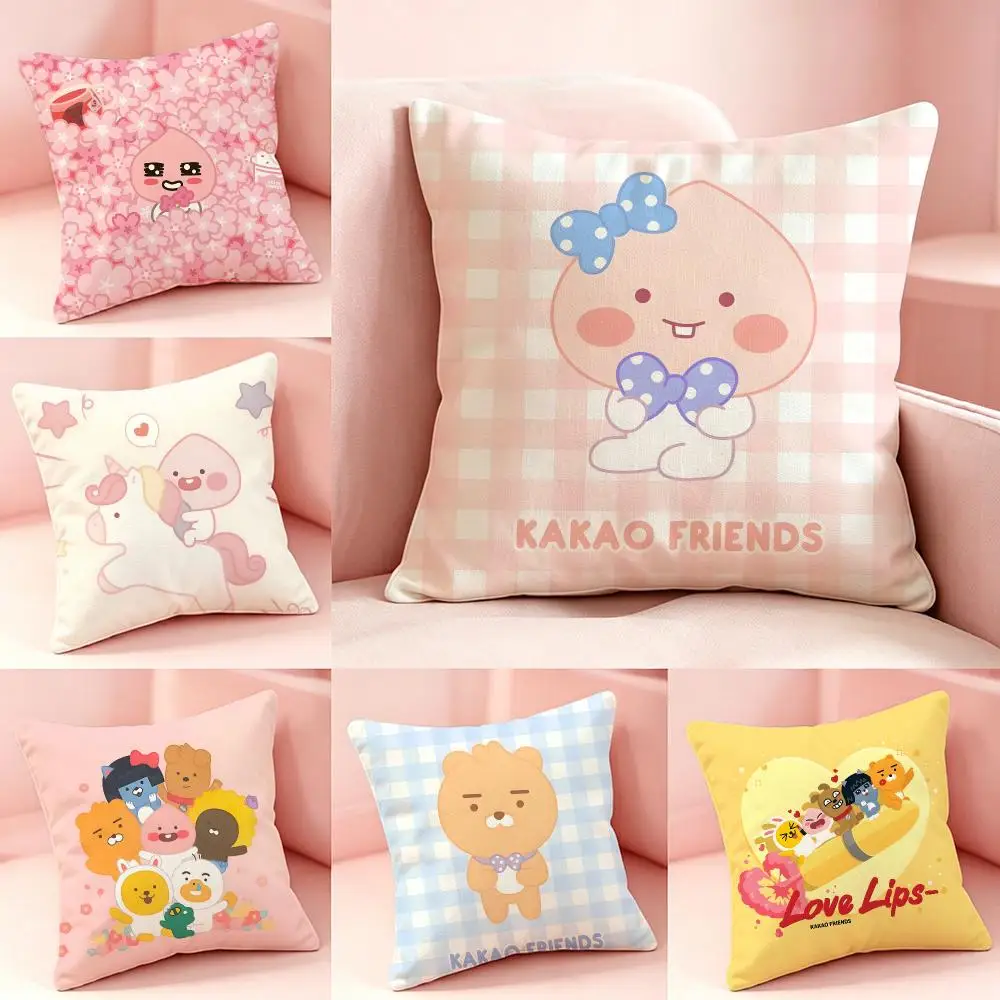 Brand Kakao FriendsS Cushion Cover Pillow Short Plush Pillow Cute Simple Style For Living Room Bedroom Birthday Gift