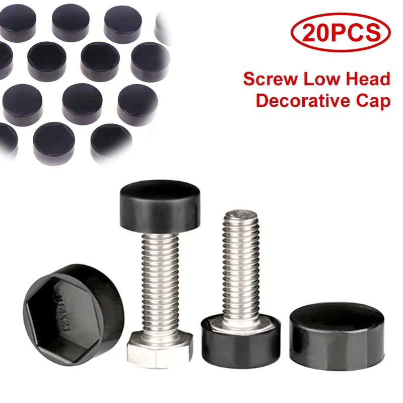 20Pcs External Hex Screw Plastic Protective Caps Low Head Nut Dust Decorative Covers