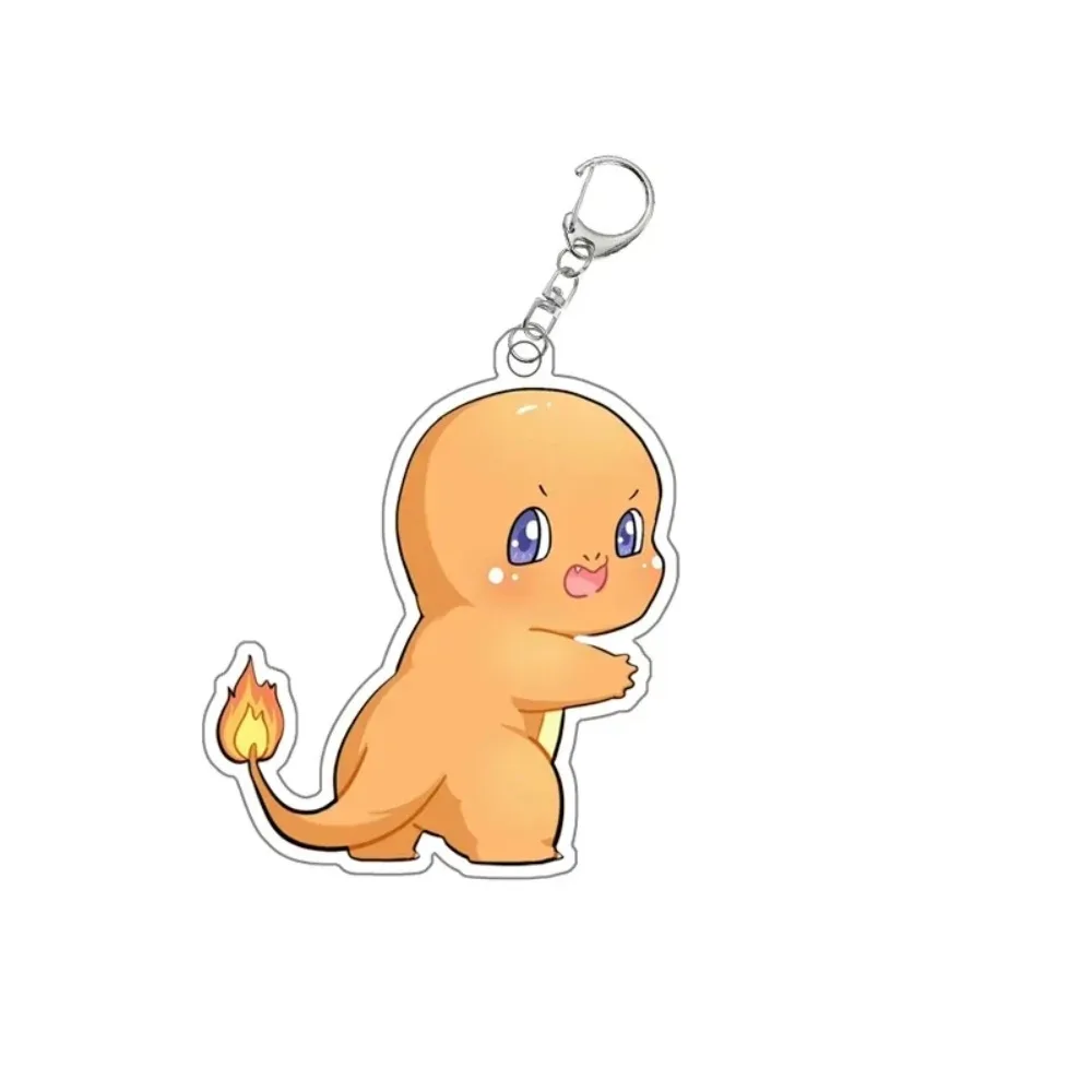 For Pokemon Squirtle Jigglypuff Eevee Acrylic Keychain Anime Peripheral Cute Cartoon Backpack Pendant Festival Gift Ornament