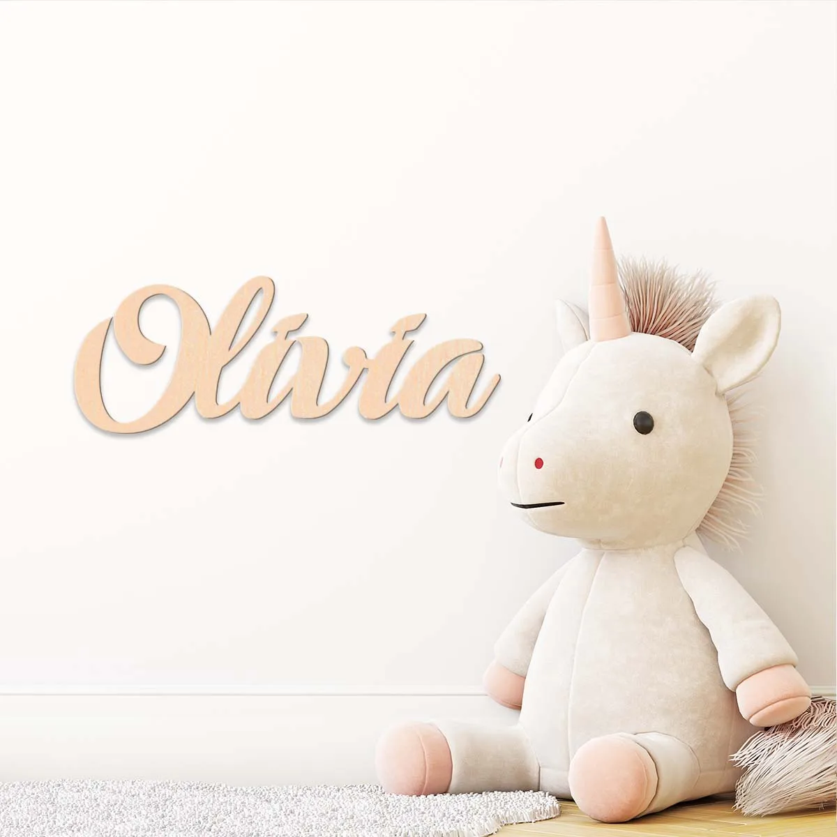 1 قطعة كارتون أوليفيا مثال مخصص اسم لوحة خشبية المواد الخشبية علامة قطع الليزر النمط التقليدي ديكور الطاولة