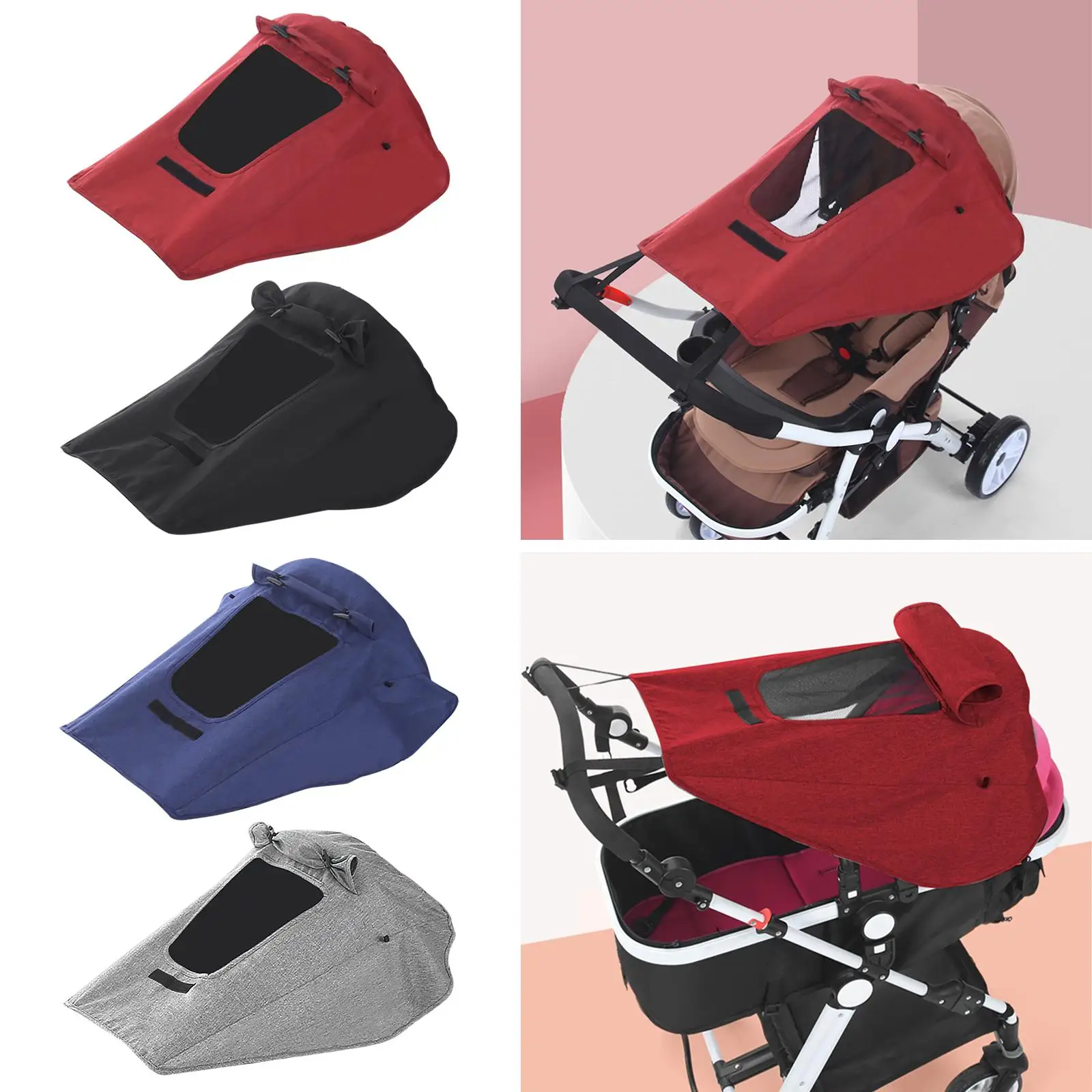 

Durable Stroller Sun Cover Protection with Viewing Window Pram Sunshade for Pram High Landscape Stroller Pushchair Buggy