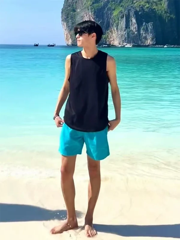 

Мужские летние шорты свободного кроя для активного отдыха, пляжа и спорта, с низкой посадкой, удобные, дышащие, из дышащей ткани.