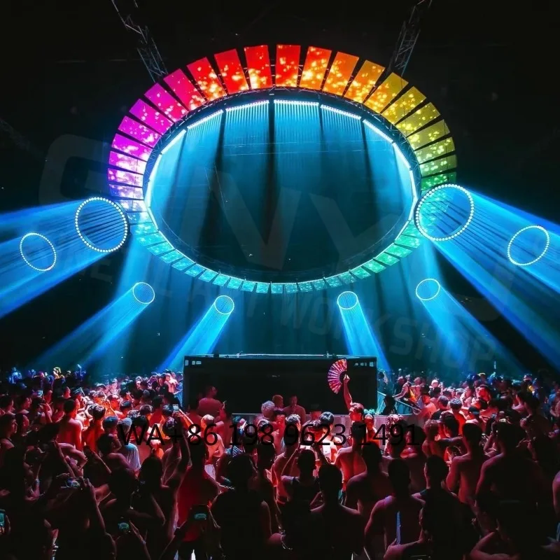 1.2m Diameter 48*15W RGBW LED Kinetic Lifting Circular Dance Table Light Wedding Party Club Event Stage Effect Lighting