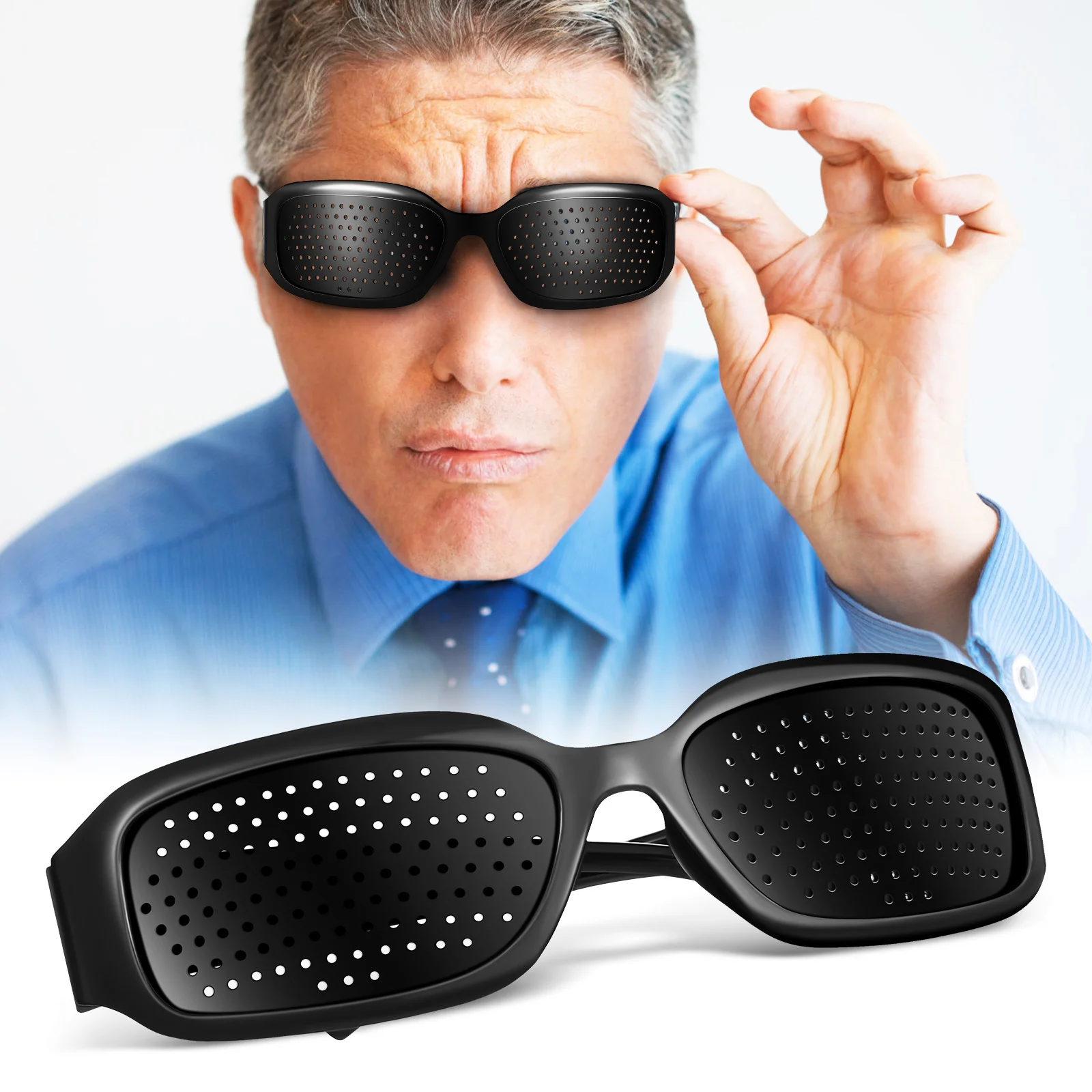 2 Stück Pinhole-Brillen, Vollformat-Schutzbrille zur Verbesserung der Sehkraft, Korrekturbrille, Augenpflege