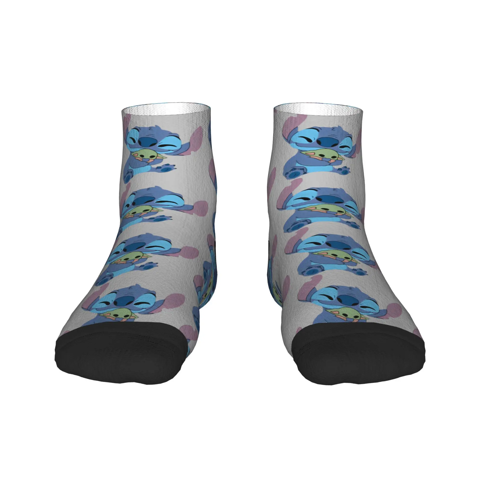 

Blue Cartoon Stitch Ankle Socks Non Slip Breathable Outdoor Socks For Unisex Men Spring Elegant Graphic Sock