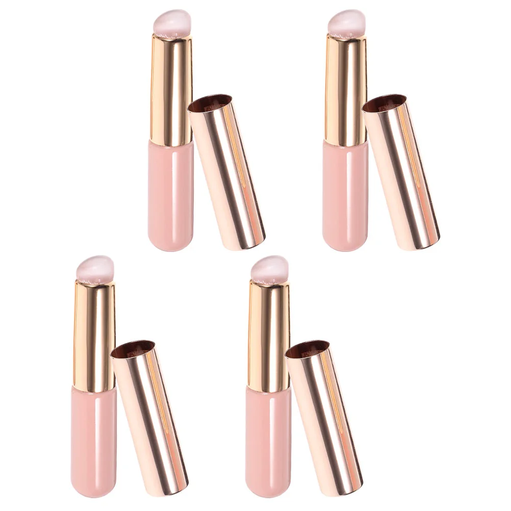 4 Pcs Lip Brush Concealer Gloss Applicator Lipstick Makeup Tools Silicone Silica Gel Balm