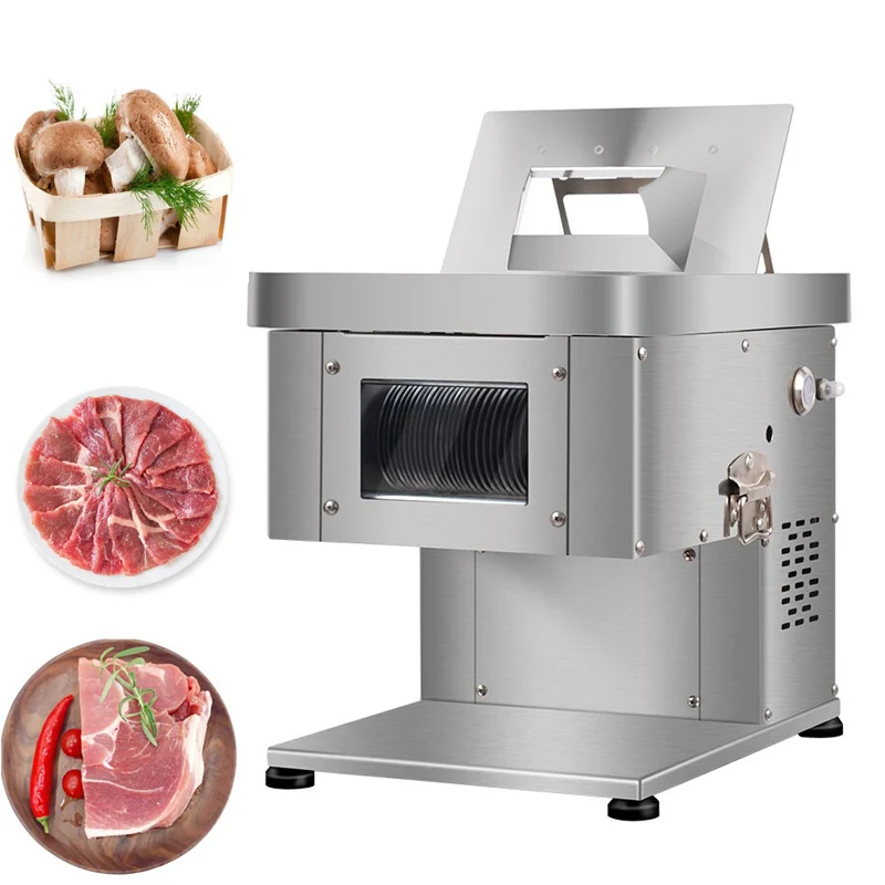 Máquina eléctrica para cortar carne de cerdo, ternera, cordero, pechuga de pollo, máquina automática para rebanar y desmenuzar carne