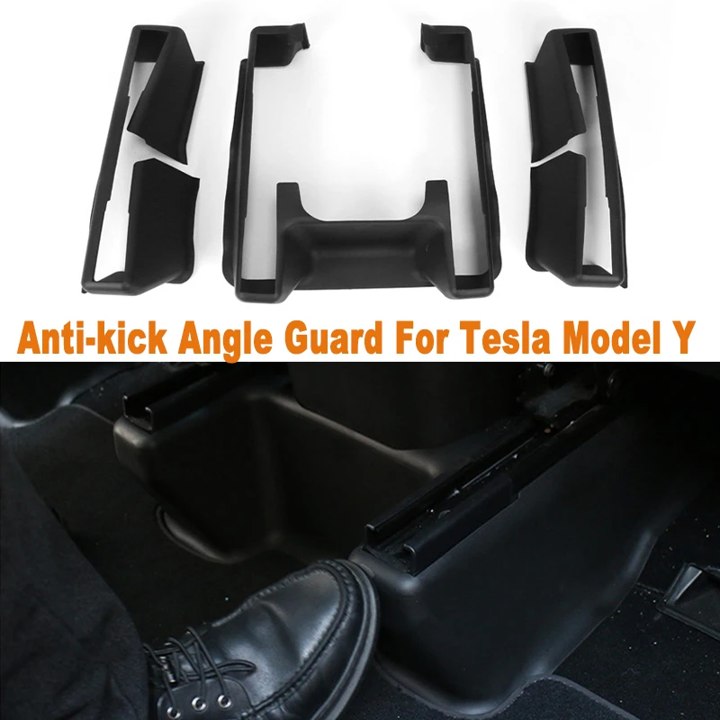 For Tesla Model Y Seat Corner Protector TPE Rear One-Piece Anti Kick Angle Guard Car Protection Accessories Upgraded Version