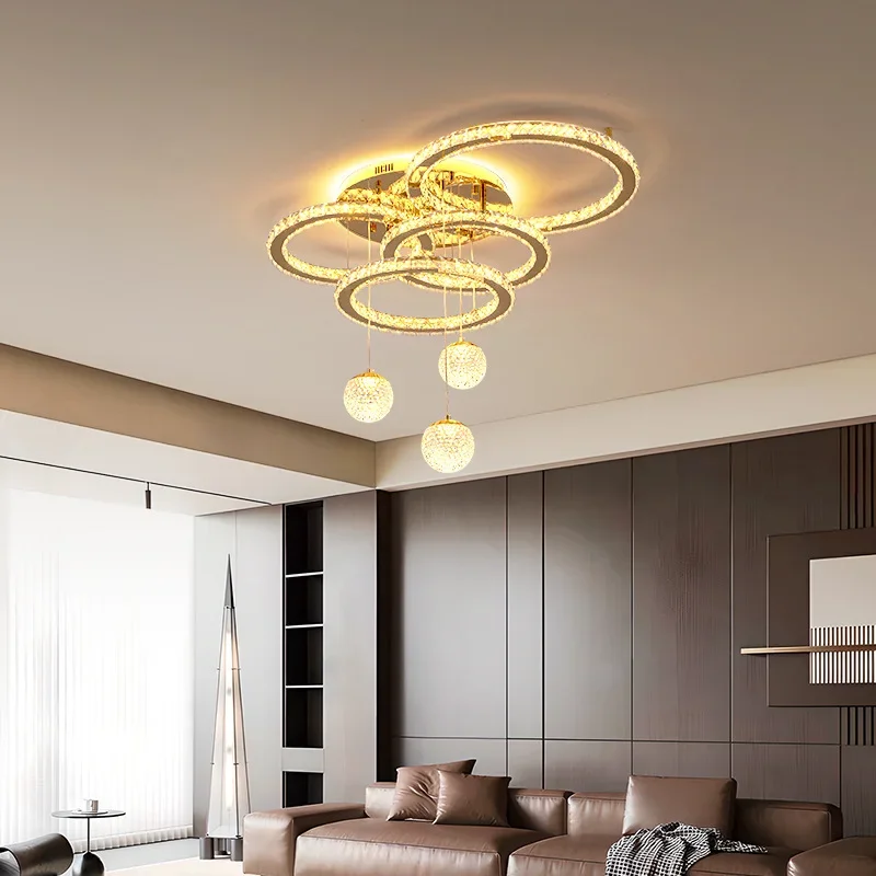 

Современный креативный цветок с кристаллами, домашний подвесной светильник, главная спальня, обеденный стол, гостиная, лестница, чондер, дизайн интерьера