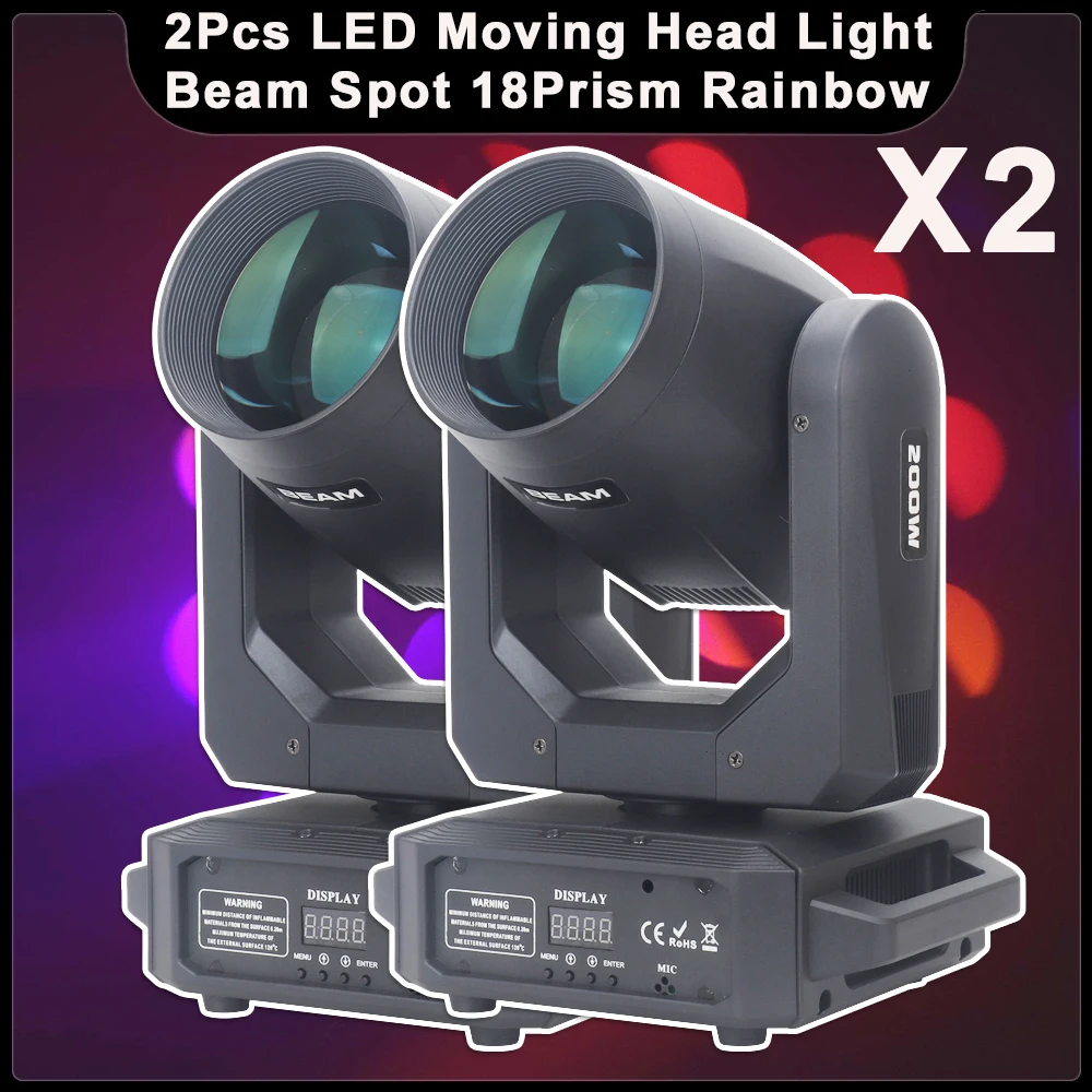 moving head beam spot light rainbow effect 18prism 200w sight lighting effect disco party club bar lamp dj pcs por lote 01