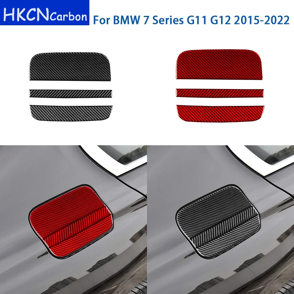 

For BMW 7 Series G11 G12 2015-2022 Accessories Real Soft Carbon Fiber Car Exterior Fuel Tank Cap Panel Cover Trim Sticker