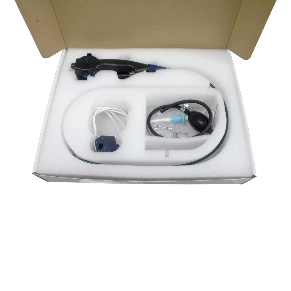 Portable flexible video endoscope with USB connection for medical clinical examination procedures