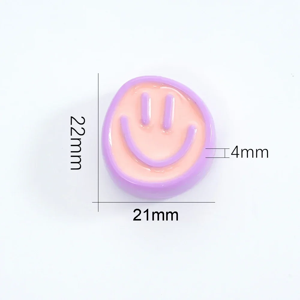 10pcs Resin Round Smile Face Cabochons Flatback Stone Arts Patches Clothing Jewelry Making Hair Accessories Crafts Materials