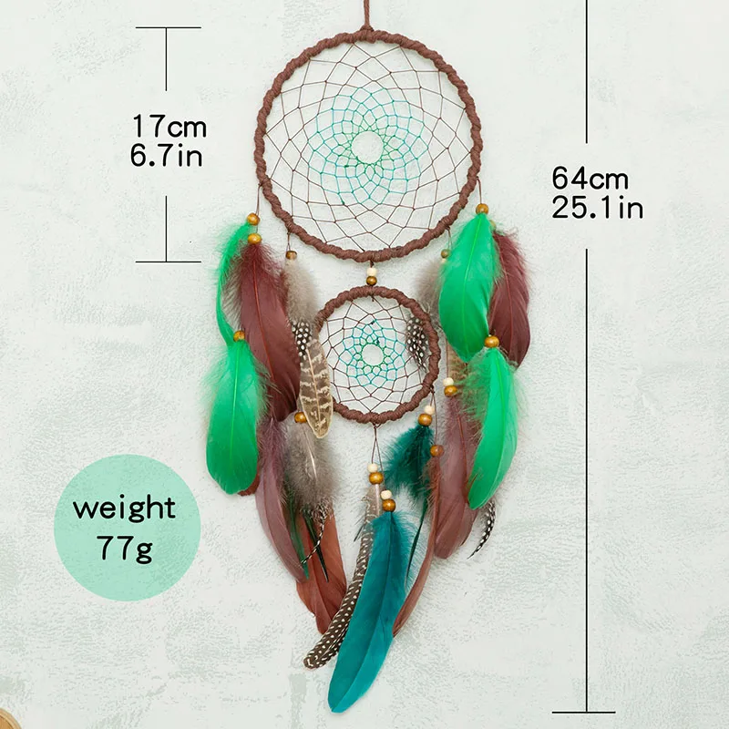 4 Colors Dream Catcher Handmade Feathers Wind Chimes Wall Pendants Bedroom Hanging Ornaments Birthday Festival Gifts Home Decor