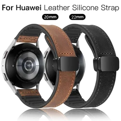 Leather Silicone Strap for Huawei Watch GT 5 4 46mm 41mm Band Wristband Bracelet for Huawei GT5 GT4 GT3 Pro GT2 20mm 22mm Strap